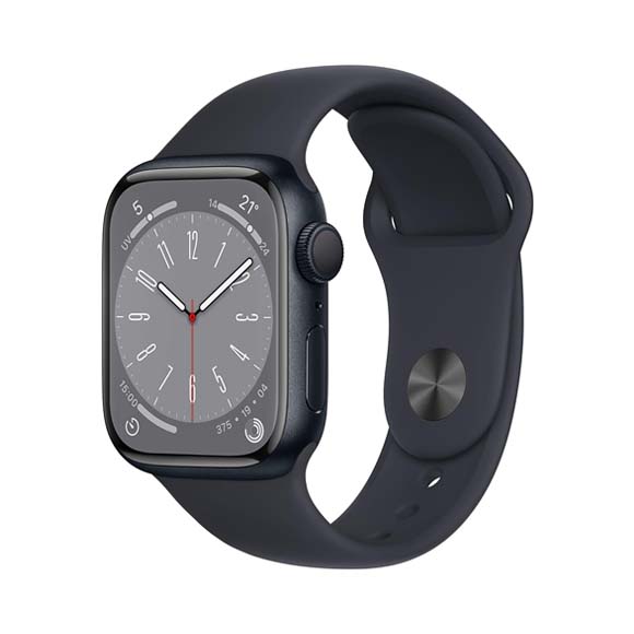 Apple Watch Series 8 GPS + Cellular 41mm, Aluminiumgehäuse Mitternacht mit Sportarmband Mitternacht